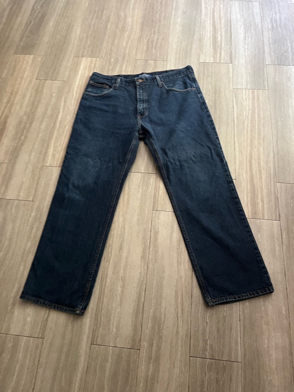Arizona Jeans Men's 38x30 Blue Original Straight Leg Dark Wash Denim Stretch.